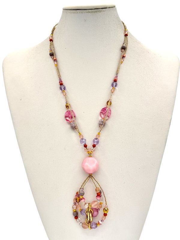 Collana moderna con ciuffo Rosa