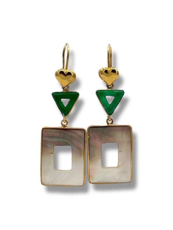 Teresa silver and semiprecious stone earrings