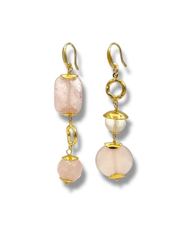 Orecchini donna in pietre naturali Rosa