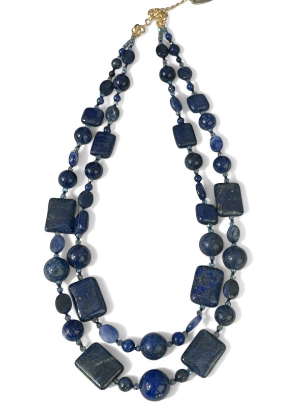 Collana donna girocollo in lapis due fili