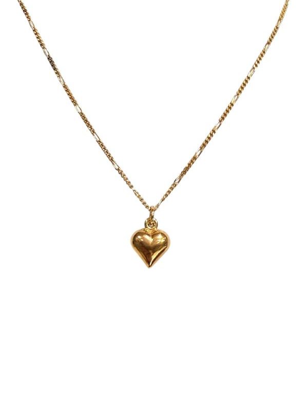 Collana in argento dorato con cuore bombato