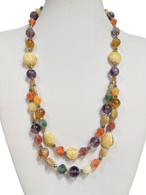 Collana in pietre naturali e vetro di Murano